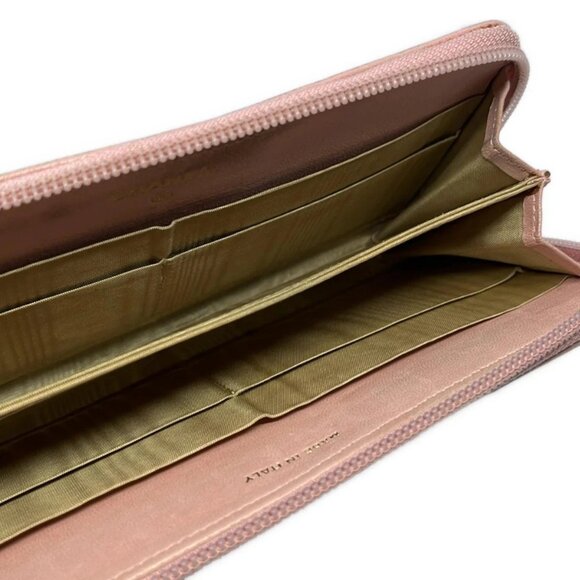 Auth CHANEL - A13228 Pink Calfskin Long Wallet Gold hardware - Picture 3 of 5